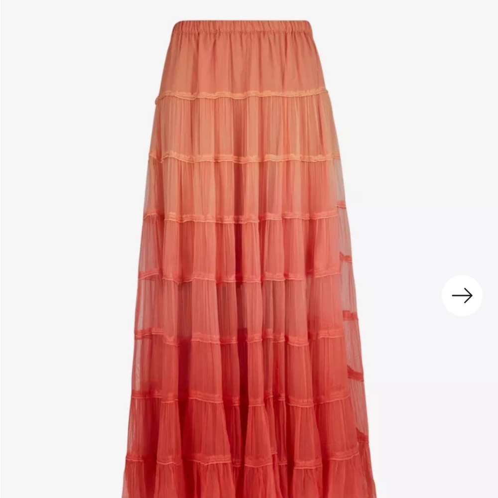 All Saints Coral Ombre Maxi Skirt